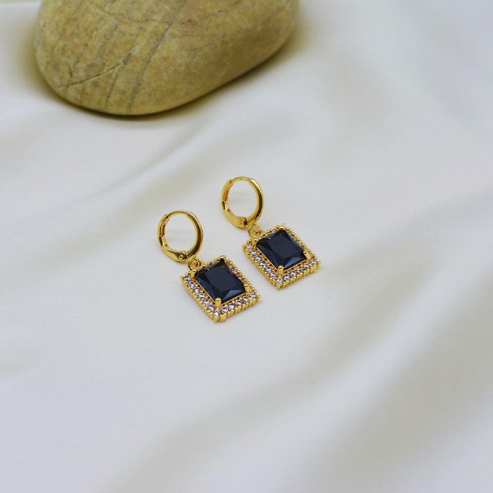 Crystal Square Stone Earrings KNER-012
