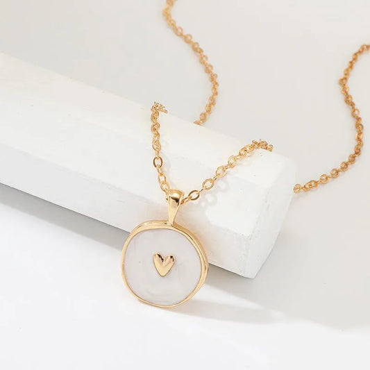 Fashion Hearts Alloy Necklace White Water Proof KNP-013-CN
